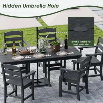 HOPUBUY 5 Piece All-Weather Patio Dining Set for 4