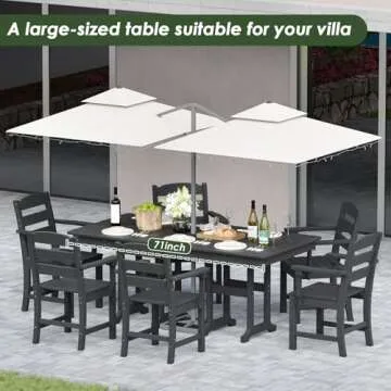 HOPUBUY 5 Piece All-Weather Patio Dining Set for 4