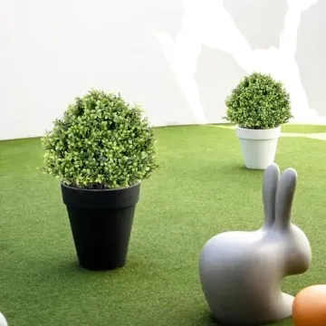 I.C.ELAINE 24" Faux Boxwood Topiary Trees Set of 2