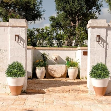 I.C.ELAINE 24" Faux Boxwood Topiary Trees Set of 2