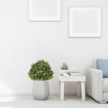 I.C.ELAINE 24" Faux Boxwood Topiary Trees Set of 2