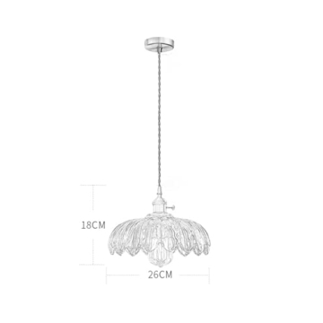 LITFAD Scalloped Glass Pendant Light for Home Decor