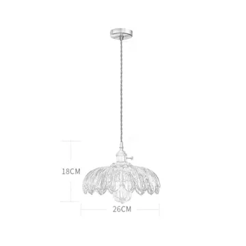 LITFAD Scalloped Glass Pendant Light for Home Decor