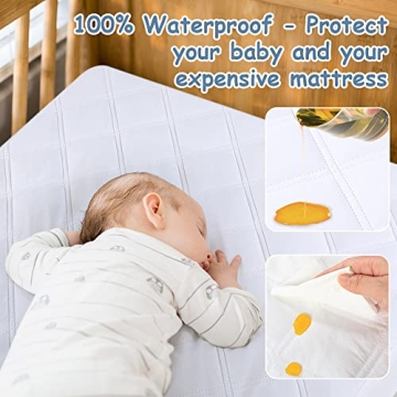 Yoofoss Waterproof Crib Mattress Protector for Babies