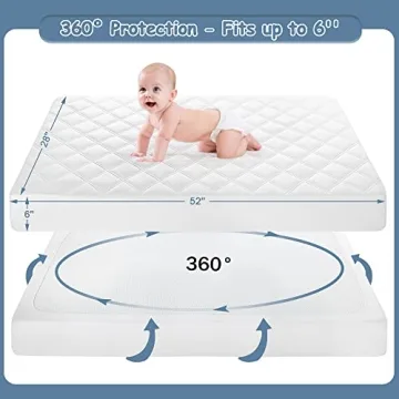 Yoofoss Waterproof Crib Mattress Protector for Babies