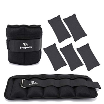 Fragraim Adjustable Ankle Weights 1-5 LBS Pair with Removable Sandbag for Jogging, Gymnastics, Aerob...