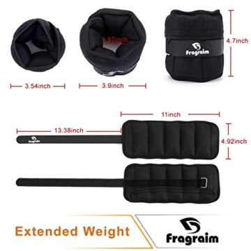 Fragraim Adjustable Ankle Weights 1-5 LBS for Workouts