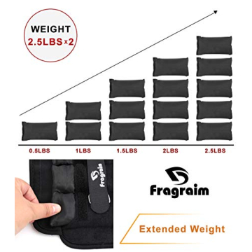 Fragraim Adjustable Ankle Weights 1-5 LBS for Workouts