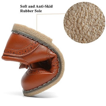 DADAWEN Toddler Boys Girls Dress Shoes Comfort Oxford Shoes Wedding Church Dress Shoes Lace Up School Uniform Loafer Flats (Toddler/Little Kid) Brown US Size 5.5 M Toddler