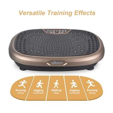 EILISON FITPRO Vibration Plate Exercise Machine - Whole Body Vibrating Platform w/Loop Bands -120 Adjustable Speeds 350Lbs, Lymphatic Drainage Machine for Weight Loss, Shaping, Recovery (Fitpro Brown)