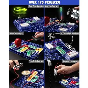 Snap Circuits LIGHT Electronics Exploration Kit | Over 175 Exciting STEM Projects | Full Color Project Manual | 55+ Snap Circuits Parts | STEM Educational Toys for Kids 8+,Multi