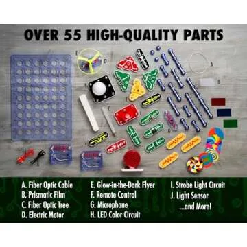 Snap Circuits LIGHT Electronics Exploration Kit | Over 175 Exciting STEM Projects | Full Color Project Manual | 55+ Snap Circuits Parts | STEM Educational Toys for Kids 8+,Multi