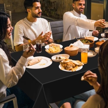 Black Disposable Tablecloths 2 Pack for Every Occasion
