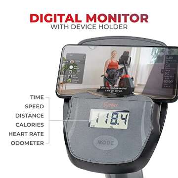 Sunny Health Magnetic Recumbent Bike with Pulse Monitoring