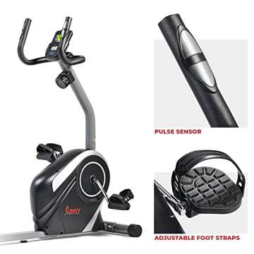 Sunny Health Magnetic Recumbent Bike with Pulse Monitoring
