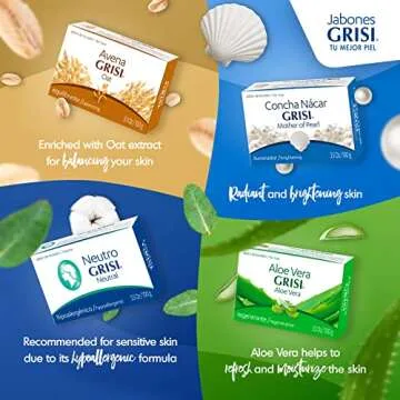 Grisi Neutral, Cleansing and Hypoallergenic Soap, Soften and Clean your skin, Non-Irritating, Fragrance-free, for All Kind of Skin, 6-Pack of 3.5 Oz each, 6 Bar Soaps.