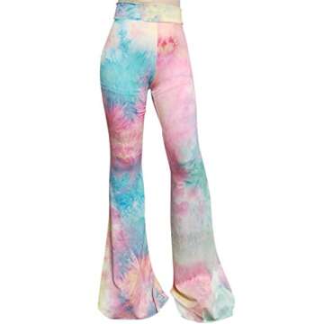ShopMyTrend Women's Tie Dye High Waist Wide Leg Yoga Pants