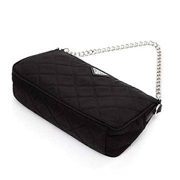 Chic Prada Quilted Nylon Chain Black Shoulder Bag