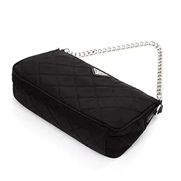 Chic Prada Quilted Nylon Chain Black Shoulder Bag