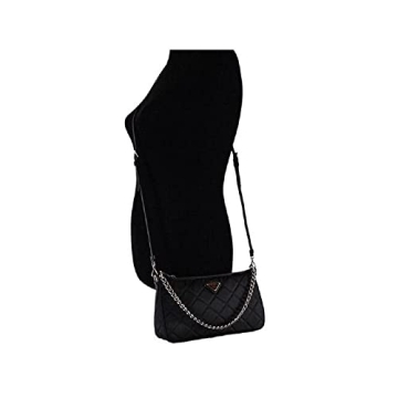 Chic Prada Quilted Nylon Chain Black Shoulder Bag