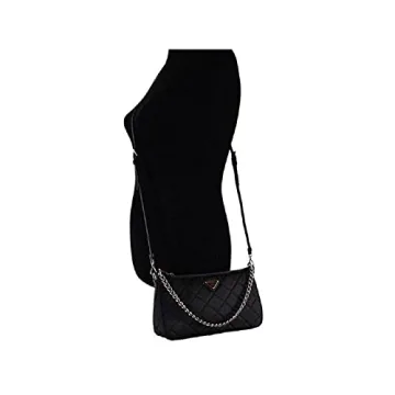 Chic Prada Quilted Nylon Chain Black Shoulder Bag