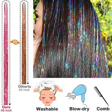 Hair Tinsel Kit - Heat Resistant Fairy Hair with 3500 Strands