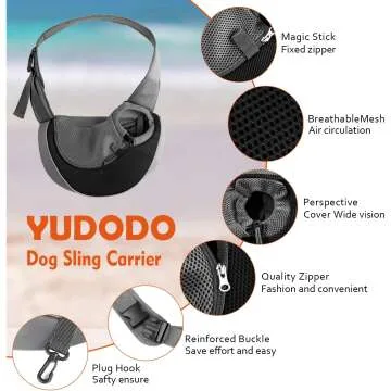 YUDODO Reflective Pet Sling Carrier for Dogs & Cats