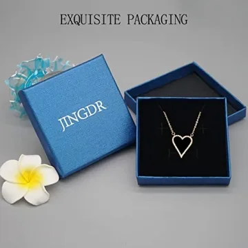 JINGDR Black Heart Necklace - Trendy Gold Plated Jewelry