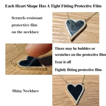 JINGDR Black Heart Necklace - Trendy Gold Plated Jewelry