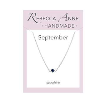 Handmade Silver September Birthstone Choker Necklace - Sterling Silver & Sapphire