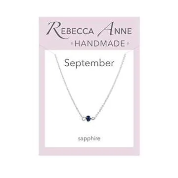 Handmade Silver September Birthstone Choker Necklace - Sterling Silver & Sapphire