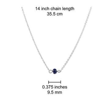 Handmade Silver Sapphire Choker Necklace - September Birthstone