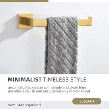 Angle Simple Hand Towel Holder, SUS 304 Stainless Steel Bathroom Towel Hanger Rack for Wall, Brushed...