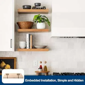 Solid Steel Floating Shelf Brackets - 8 Pcs of Modern Support