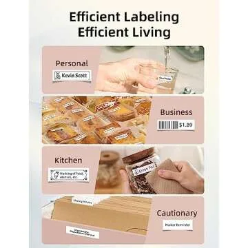 Makeid Label Maker Machine with Tape - Compatible with 9/12/16mm Waterproof Tape, Portable & Rechargeable Label Makers with Built-in Cutter Wireless Label Printer Compatible with Android & iOS Devices