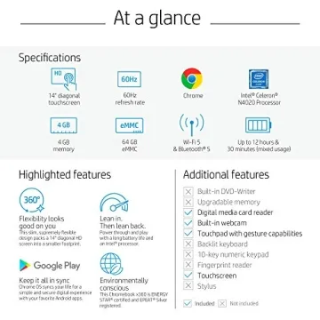 HP X360 Chromebook - 14" Touchscreen, Intel Celeron