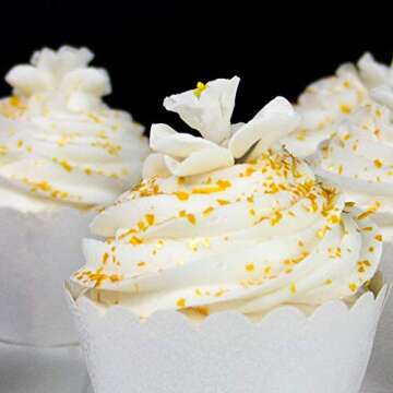 Edible Glitter Flakes, Metallic Gold, 1 Ounce