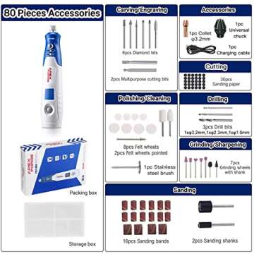 APEXFORGE M3 Pro Cordless Rotary Tool with 80 Accessories
