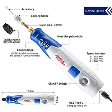 APEXFORGE M3 Pro Cordless Rotary Tool with 80 Accessories