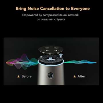 NUROUM C46 4K Video Conference Webcam, 8MP CMOS/AI Auto-Framing/5x Zoom/120° Ultra-Wide Angle, USB Web Camera with Noise Cancelling Microphone&Speaker, 16ft Voice Pickup for PC/Laptop Zoom/Teams