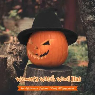 Century Star Women’s Witch Hat for Halloween Stylish Wide Brim