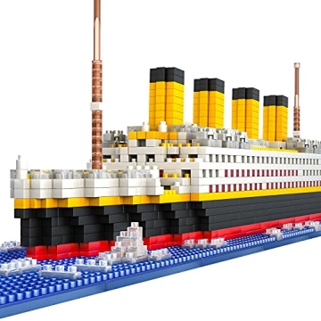 SEASUN Titanic Ship Micro Mini Building Blocks Set, 1860pcs 3D Titanic Model Building Set Micro Mini...