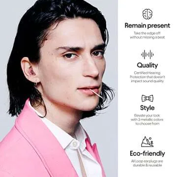 Loop Experience Ear Plugs for Concerts – High Fidelity Hearing Protection for Noise Reduction, Motorcycles, Work & Noise Sensitivity – 8 Ear Tips in XS, S, M, L – 18dB Noise Cancelling