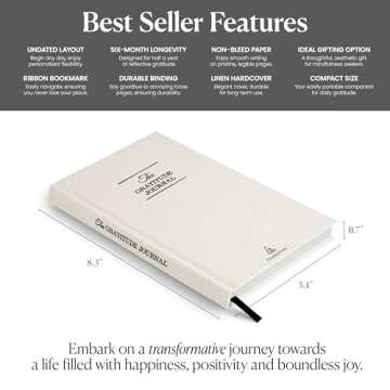 The Original Gratitude Journal 2025 by Thankful Path - 5 Minute Practice with Inspiring Quotes and Mindful Prompts for Affirmation, Reflection & Wellness - Daily Happiness Journal for Women & Men