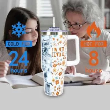 Mhrevyi Mimi Tumbler 40 Oz, Birthday Gift Christmas Mothers Day Gifts for Mimi, Mimi Cup Coffee Mug Stainless Steel 40 Oz Tumbler with Handle and Straw