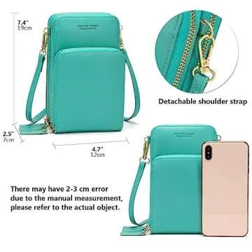 myfriday Small Crossbody Cell Phone Bag for Women, Mini Over Shoulder Handbag Purse with Credit Card Slots