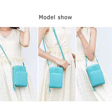 myfriday Small Crossbody Cell Phone Bag for Women, Mini Over Shoulder Handbag Purse with Credit Card Slots
