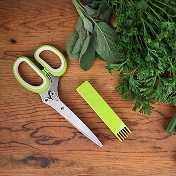 RSVP Herb Scissors - Stainless Steel 5 Blade Kitchen Tool