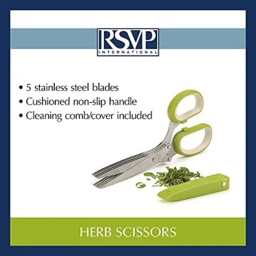 RSVP Herb Scissors - Stainless Steel 5 Blade Kitchen Tool