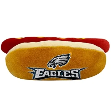 NFL Eagles Hot Dog Plush Toy for Pets - Squeaky Fun